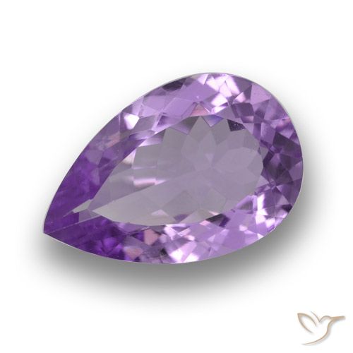 4.85 ct Pear Cut Amethyst, 15 x 10 mm From Brazil, Photo A