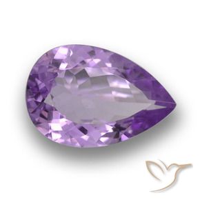 4.85 ct Violet Amethyst Stone, Natural Amethyst in Pear Facet Shape for Sale