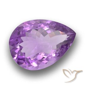 8.86 ct Violet Amethyst Stone, Natural Amethyst in Pear Facet Shape for Sale