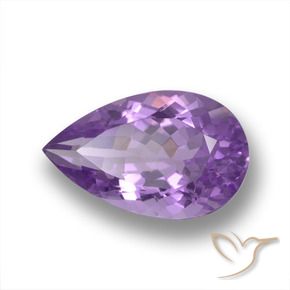 4.35 ct Violet Amethyst Stone, Natural Amethyst in Pear Facet Shape for Sale