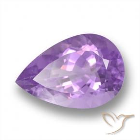 5.37 ct Violet Amethyst Stone, Natural Amethyst in Pear Facet Shape for Sale