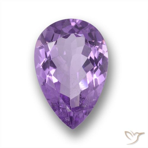 4.90ct Natural Purplish Violet Amethyst, Pear Shape, VS