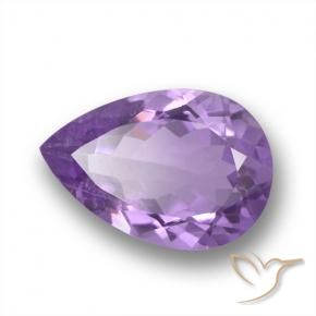 4.90 ct Violet Amethyst Stone, Natural Amethyst in Pear Facet Shape for Sale
