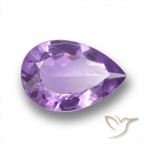 4.20 ct Violet Amethyst Stone, Natural Amethyst in Pear Facet Shape for Sale