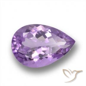 5.41 ct Violet Amethyst Stone, Natural Amethyst in Pear Facet Shape for Sale