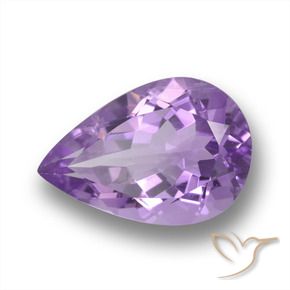 5.30 ct Violet Amethyst Stone, Natural Amethyst in Pear Facet Shape for Sale