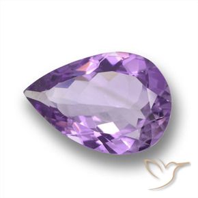 4.06 ct Violet Amethyst Stone, Natural Amethyst in Pear Facet Shape for Sale
