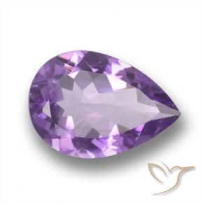 4.62 ct Violet Amethyst Stone, Natural Amethyst in Pear Facet Shape for Sale