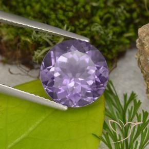 4.80 ct Violet Amethyst Stone, Natural Amethyst in Round Facet Shape for Sale