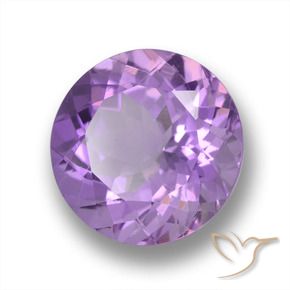 3.92 ct Violet Amethyst Stone, Natural Amethyst in Round Facet Shape for Sale