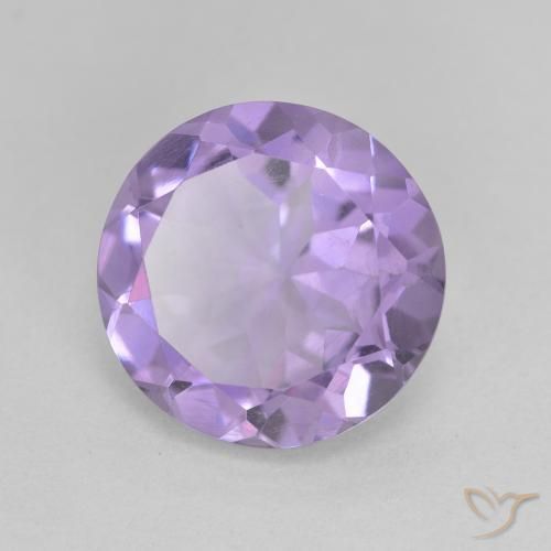 4.33 ct Violet Amethyst Stone, Natural Amethyst in Round Facet Shape for Sale