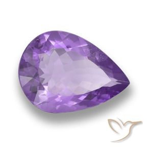 7.47 ct Violet Amethyst Stone, Natural Amethyst in Pear Facet Shape for Sale