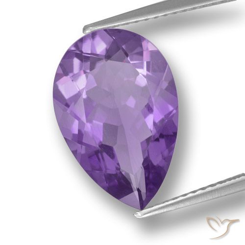 4.6 ct Pear Cut Amethyst, 15 x 10.1 mm From Brazil, Photo A