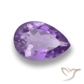 4.60 ct Violet Amethyst Stone, Natural Amethyst in Pear Facet Shape for Sale