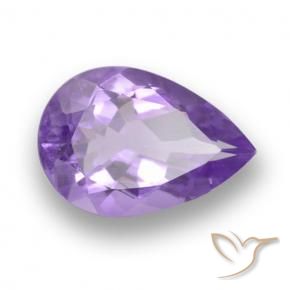 4.43 ct Violet Amethyst Stone, Natural Amethyst in Pear Facet Shape for Sale