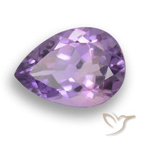 5.07 ct Violet Amethyst Stone, Natural Amethyst in Pear Facet Shape for Sale