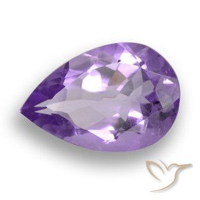 4.33 ct Violet Amethyst Stone, Natural Amethyst in Pear Facet Shape for Sale