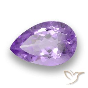 6.29 ct Violet Amethyst Stone, Natural Amethyst in Pear Facet Shape for Sale