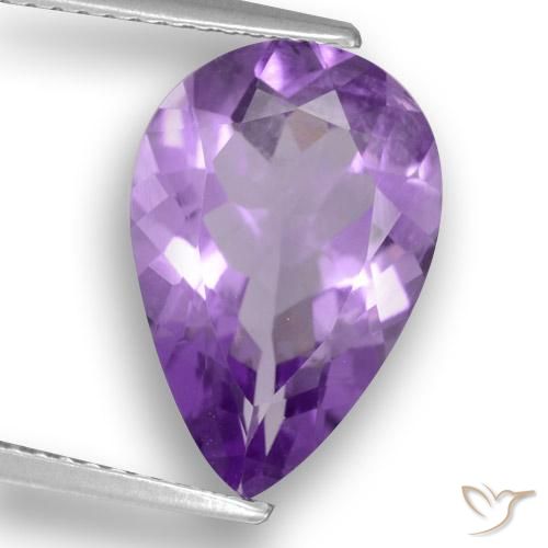 4.34ct Natural Deep Violet Amethyst, Pear Shape, VVS-VS