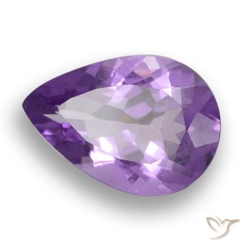 4.34 ct Violet Amethyst Stone, Natural Amethyst in Pear Facet Shape for Sale
