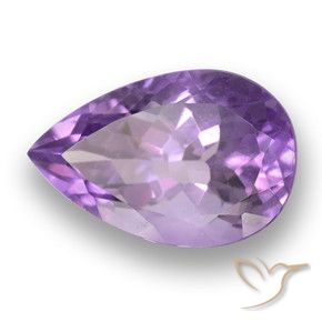 5.87 ct Violet Amethyst Stone, Natural Amethyst in Pear Facet Shape for Sale