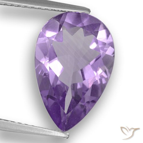 4.55ct Natural Medium Violet Amethyst, Pear Shape, VS