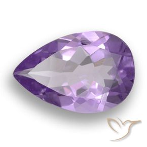 4.55 ct Violet Amethyst Stone, Natural Amethyst in Pear Facet Shape for Sale