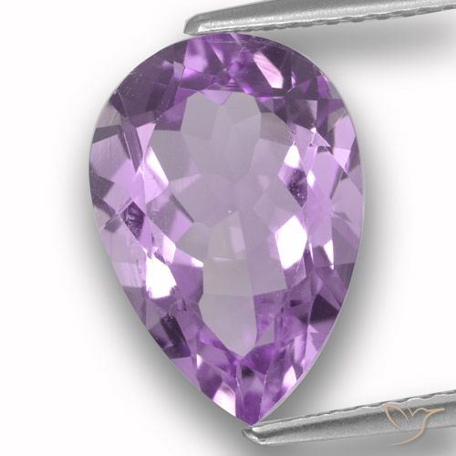 3.72ct Natural Medium Pink Violet Amethyst, Pear Shape, VVS-VS