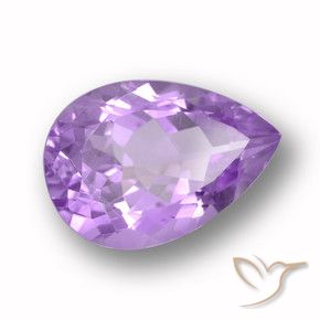 5.86 ct Violet Amethyst Stone, Natural Amethyst in Pear Facet Shape for Sale