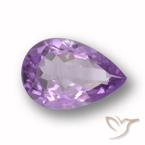 4.91 ct Violet Amethyst Stone, Natural Amethyst in Pear Facet Shape for Sale