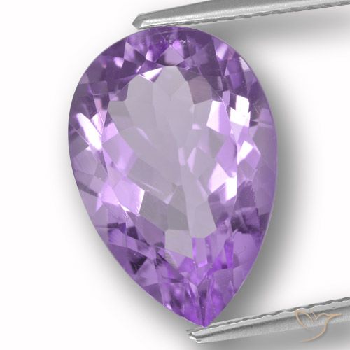 14,9 x 10,2mm birnenschliff violetter Amethyst aus Brasilien, Gewicht von 5,32 ct, natürlicher Edelstein in VVS-VS Reinheit, 1 Stück birnenschliff Amethyst - Farbe: Tiefviolett, Mohs-Härte von 7 Geeignet für den täglichen Gebrauch im Schmuck, Fische Sternzeichen, Photo A