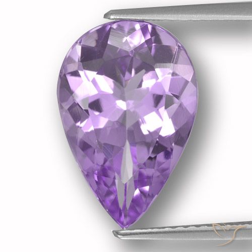 4.55ct Natural Medium Violet Amethyst, Pear Shape, VVS