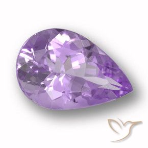 4.55 ct Violet Amethyst Stone, Natural Amethyst in Pear Facet Shape for Sale