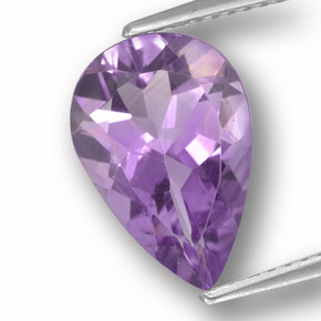 Rosaig-violett Amethyst Edelstein - 3.1ct Birnen Schliff (ID: 459949)