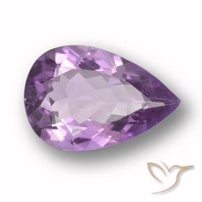 3.94 ct Violet Amethyst Stone, Natural Amethyst in Pear Facet Shape for Sale