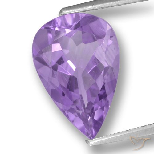 3.44ct Natural Medium Violet Amethyst, Pear Shape, VVS