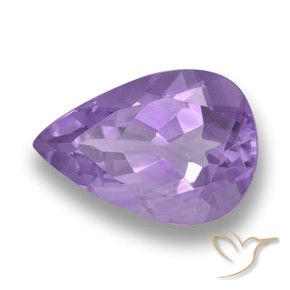 3.44 ct Violet Amethyst Stone, Natural Amethyst in Pear Facet Shape for Sale