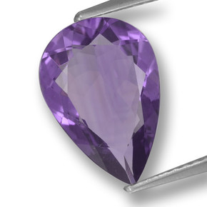 Violeta medio Amatista Gema - 2.8ct Corte en forma de pera (ID: 459989)