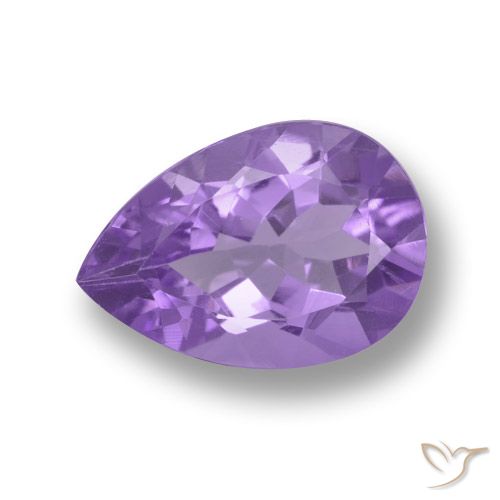 3.41ct Natural Medium Violet Amethyst, Pear Shape, VVS-VS