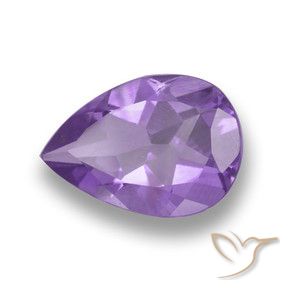 3.13 ct Violet Amethyst Stone, Natural Amethyst in Pear Facet Shape for Sale