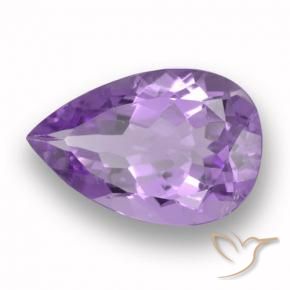 4.87 ct Violet Amethyst Stone, Natural Amethyst in Pear Facet Shape for Sale