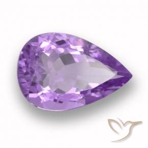 4.63 ct Violet Amethyst Stone, Natural Amethyst in Pear Facet Shape for Sale