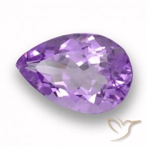 5.18 ct Violet Amethyst Stone, Natural Amethyst in Pear Facet Shape for Sale