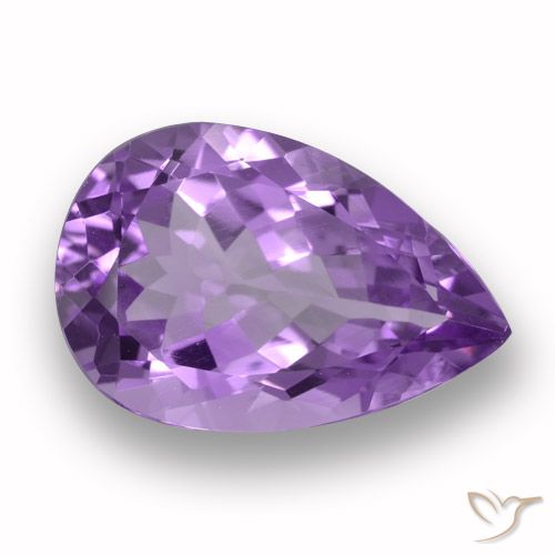 5.26ct Natural Medium Violet Amethyst, Pear Shape, VVS
