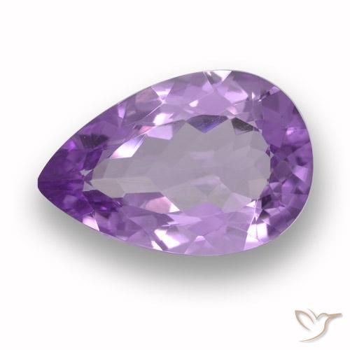 4.49 ct Pear Cut Amethyst, 14.7 x 9.9 mm From Brazil, Photo A