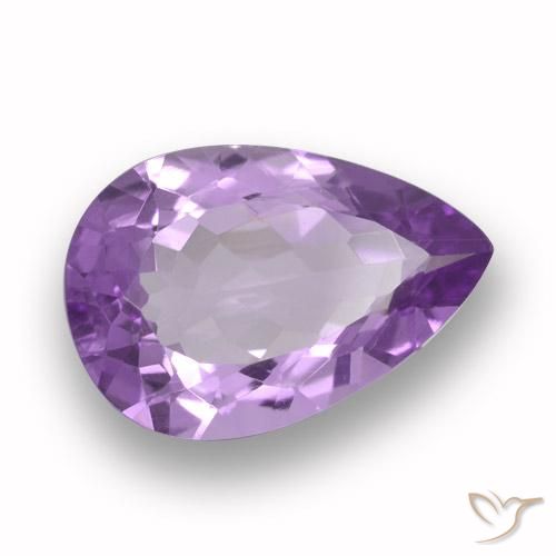 4.49 ct Violet Amethyst Stone, Natural Amethyst in Pear Facet Shape for Sale