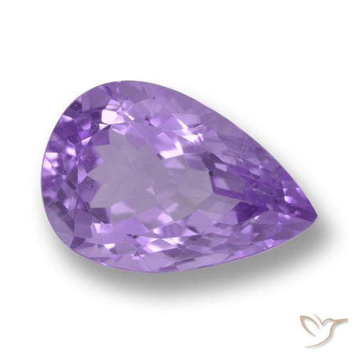 5.85ct Natural Medium Violet Amethyst, Pear Shape, VVS-VS