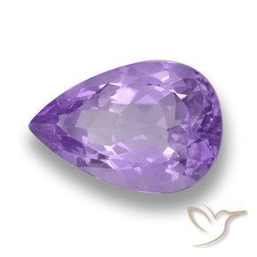 5.85 ct Violet Amethyst Stone, Natural Amethyst in Pear Facet Shape for Sale