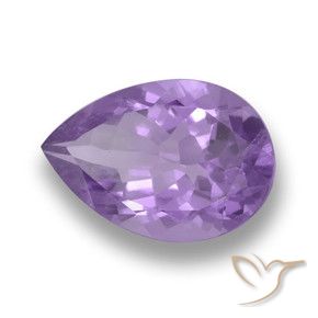 5.30 ct Violet Amethyst Stone, Natural Amethyst in Pear Facet Shape for Sale