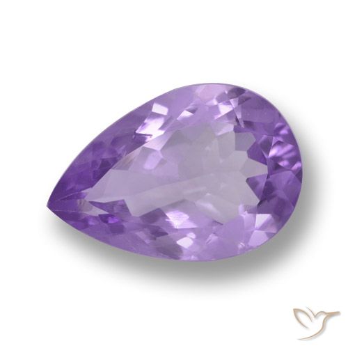 4.96ct Natural Medium Violet Amethyst, Pear Shape, VVS-VS